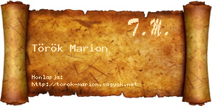 Török Marion névjegykártya