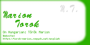 marion torok business card