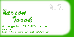 marion torok business card